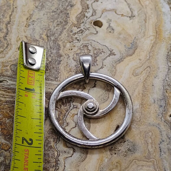 Sterling Silver Carriage Brake Wheel Pendant by Catalyst Designs Triskelion - Picture 3 of 5